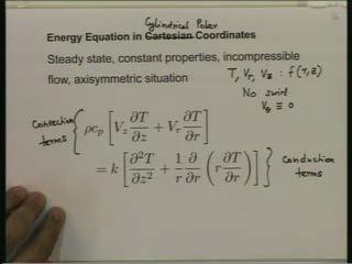 (Refer Slide Time: 43:01) So again, remember that this is a simplified version which is valid for the steady state constant property situation, flow situation and axisymmetric situation.