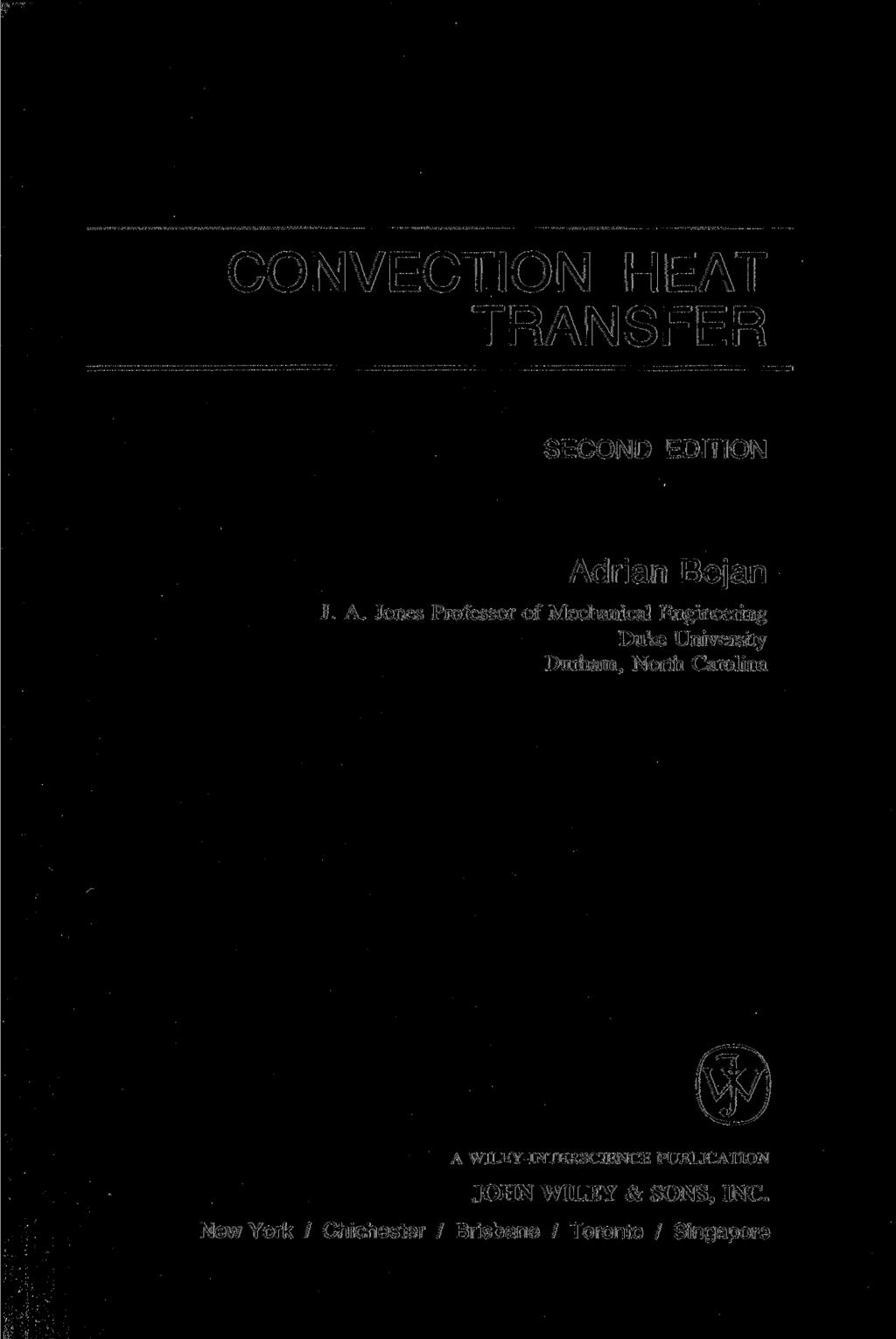 CONVECTION HEAT TRANSFER SECOND EDITION Ad