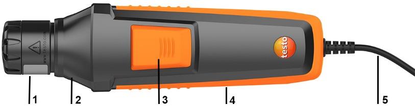 4 Description of the instrument Connect CO2 probe to the handle 1 Turn quick-release connector, viewed from the handle end, through 90 anticlockwise until it locks in place.