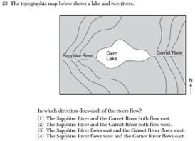 1. The following questions refer to the topographic map below which shows elevation in meters. a.