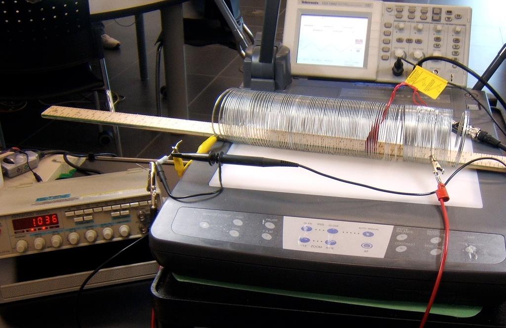 Induction in a Solenoid, setup Here s the experiment set up on a Document Presenter: