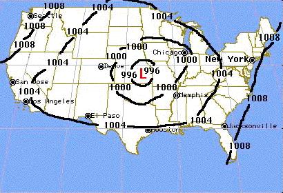 LESSON 1: ISOBARS What's the difference between a High and a Low? What kinds of weather are likely to be found in each?