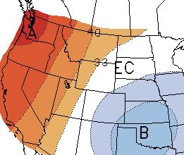 The Climate Prediction Center is calling for an increased chance of above normal temperatures for the western half of Wyoming this summer, including the Wind River Region (see map below left).