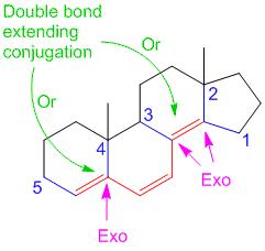 Base - Transoid/Heteroannular Substituents- 5 Ring Residues 1 Double bond extending conjugation Other
