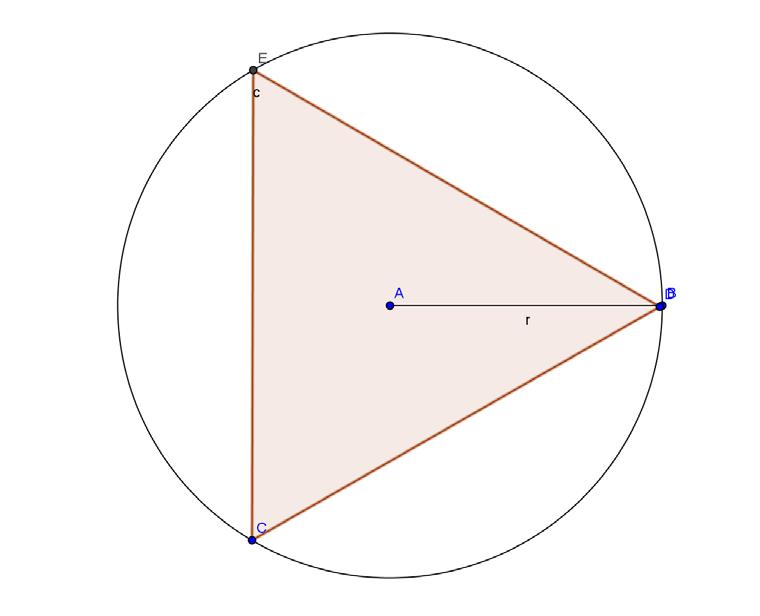 CHAPTER 1000 An equilateral triangle is inscribed in a circle of radius r.