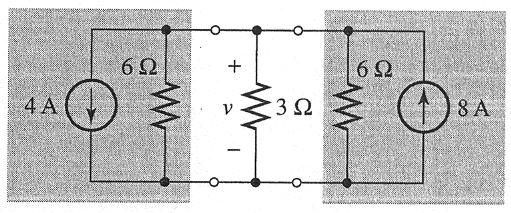 Solution We see that there are two subcircuits consisting of a voltage source with a series resistor, as follows: We can replace the two subcircuits with equivalent subcircuits: Notice that we have