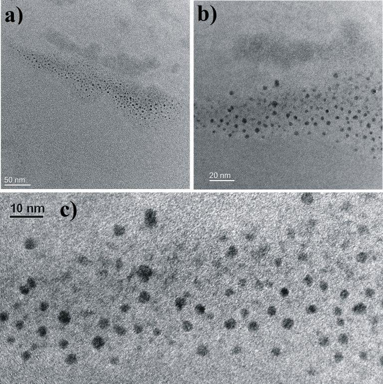 Fig. S5 a-c) TEM imaged of the QCD-ds-DNA