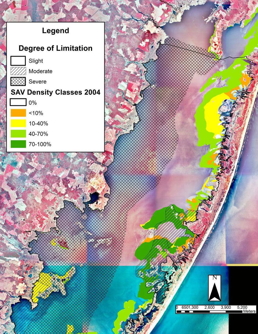 Suitability Map Tested based on past and present SAV growth patterns in Chincoteague Bay
