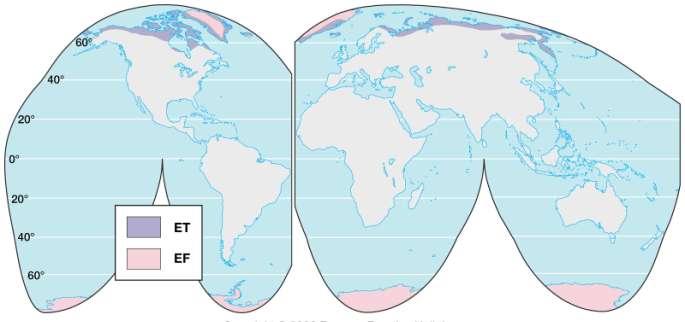 Polar Climates (Group E) Distribution of