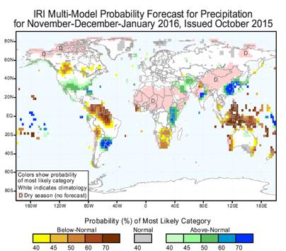 NDJ 2016 Forecast NDJ 2015 Forecast Forecast