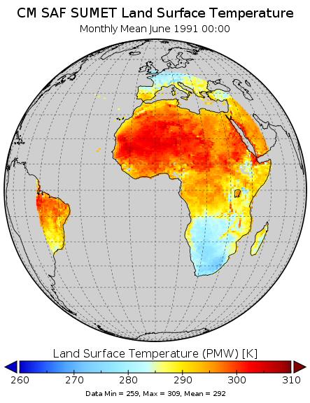 SUMET Variables Land surface temperature Resolution Spatial: 0.05 0.