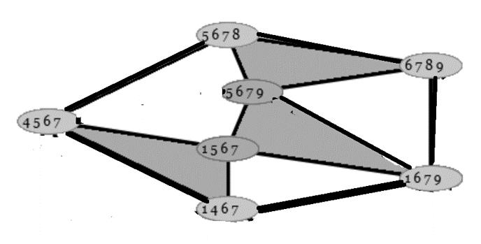 THE EXCHANGE GRAPHS 29 Figure 19. Figure 18 shows the interior-reduced plabic tiling PT V (A V (R(W))). Notice that A V (V ) = {{5, 6, 7, 8}, {1, 5, 6, 7}, {6, 7, 8, 9}, {1, 6, 7, 9}, {1, 5, 6, 7}}.