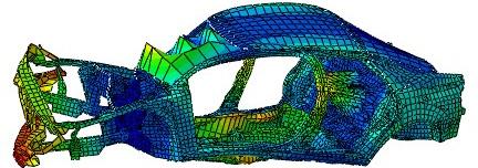 finite element mesh, such as wheels, suspensions and doors being ignored.