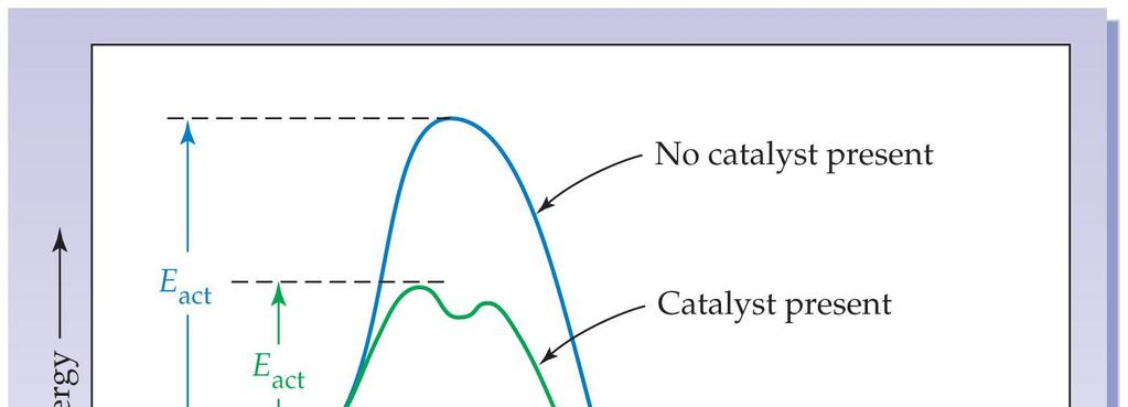 Catalysts Catalyst: A substance that speeds up a chemical reaction but itself is not used up in the process. They: Do get used up.