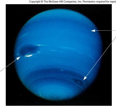 Neptune Neptune is similar in size to Uranus Deep blue world with cloud bands
