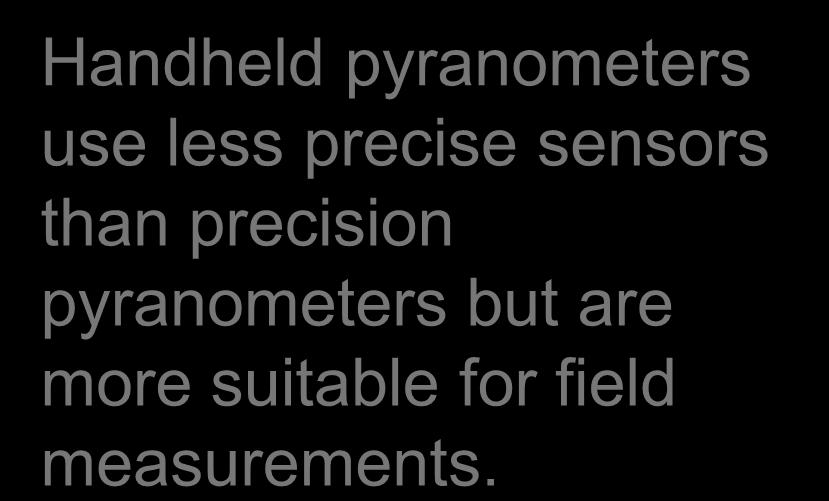 Handheld pyranometers use