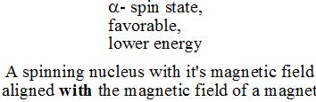 The magnetic moment of the lower energy +1/2 state is aligned with the