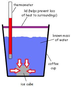 peanut releases heat that is absorbed by a mass of water in a calorimeter cup.