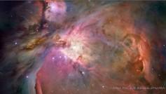 This is a real picture of a star forming region called M42, a cloud of dense gas and dust also called the Orion Nebula.