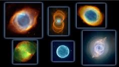 These are pictures of stars, like our sun, that have become a Planetary Nebula. Notice that each is a ring, bubble, or shell of gas.