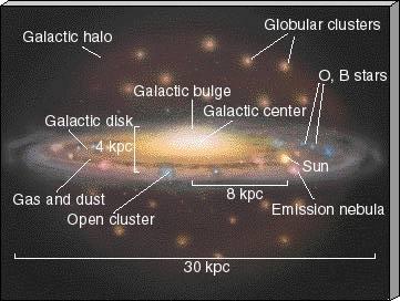 Structure of the Milkyway Bulge is fairly spherical and contains mostly old stars Disk - this is where