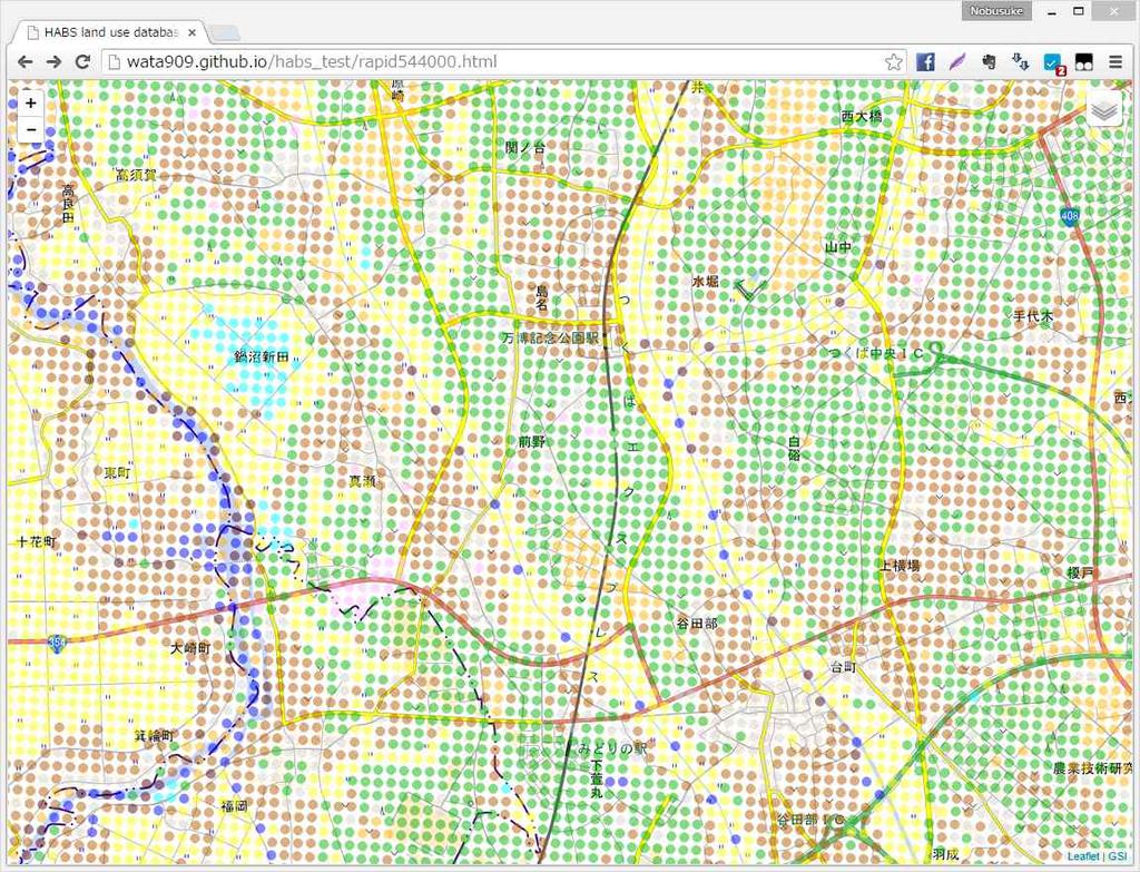 Figure 6. Overlay point based land use data and present topography map 5.