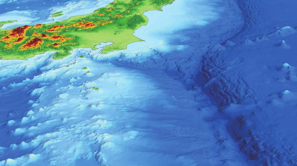 Japan trench Kanto Plain Seamounts Suruga trough Sagami trough Nishishichito-Shichito-Iojima volcanic ridge Izu trench Supplementary Figure 4. The Kanto triple junction viewed from the south.