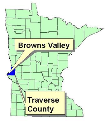 Introduction Browns Valley is a community of approximately 650 people in the southerly corner of Traverse County, near the South Dakota border (see Figures 1 and 2).