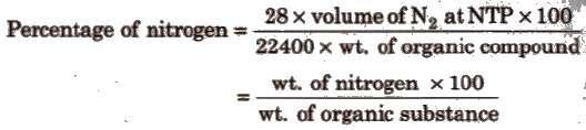 7 P a g e When organic compound contains nitrogen. the oxides of nitrogen (NO,N 2 O etc.) are absorbed by caustic potash. These are removed by the use of bright copper gauge.
