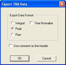Figure 3b. TRA Data export.