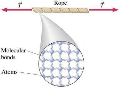 Tension in ropes, T If an object is pulled by a rope, the action of the rope can be associated with a force that is transmitted along its length We say that the rope is under tension manifested as a