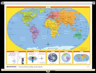 Major lines of latitude and longitude Updated to reflect the most recent world changes World Map Bright, contrasting colors to teach size, shape, and location of continents