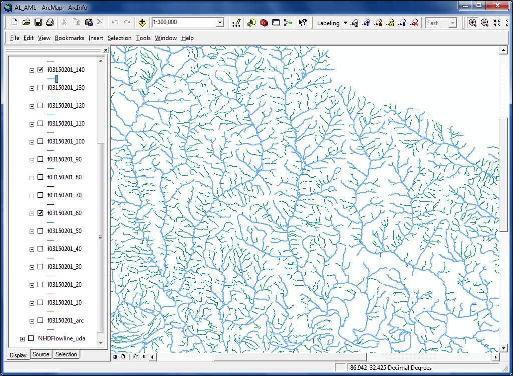 Prune to Homogenize Inconsistent Compilation Alabama 03150201 Pruning Density Partitions Low High Pruning Software: Larry Stanislawski Processing: Chris Anderson-Tarver, CU ArcMap Display: Andy