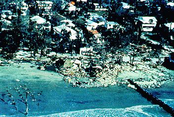 Storm Surge Damage from hurricanes comes in many forms but by far the most destructive is the storm surge High seas, large waves, and flooding associated with a rise of local sea level accompanying