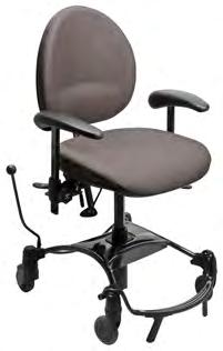 Work Chairs have four smooth running wheels and an unique central brake, providing a safe and stable