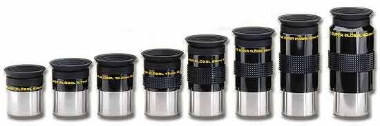Eyepieces Change the eyepiece to adjust the magnification of a telescope. Standard fit (1.25 inch or 2 inch barrel). Special coatings to reduce internal reflections.