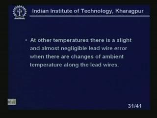 (Refer Slide Time: 39:23) At other temperature there is a slight and almost negligible lead wire error, when there are changes of ambient temperature