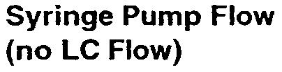 Syringe Pump Flow (no LC Flow) LC Flow