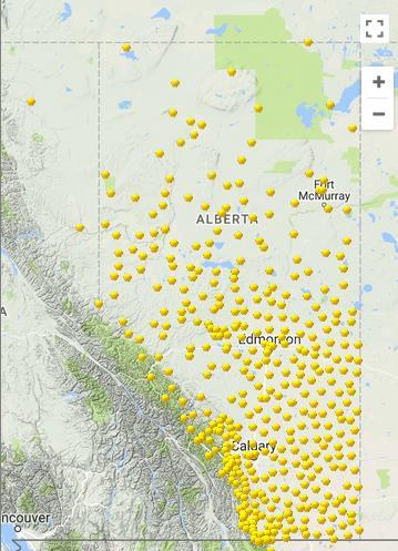 Alberta s Meteorological Network > 400 near real time hourly reporting stations Since 2002 added 170
