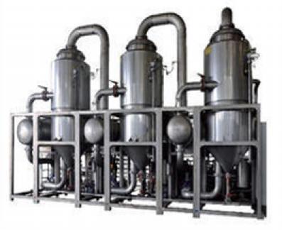 Three possible arrangements for a threestage evaporator: (a) forward feed