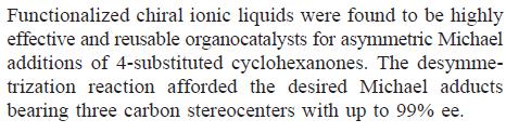 The use of ionic liquids as reactions medium