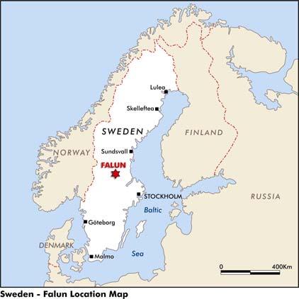 increase its interest in the property Falun was one of the largest historic base metals mines in Europe Known mineralisation in the licence area includes massive and disseminated copper-zinc-gold