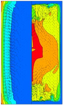 The comparisons of the results obtained on the present model with the results obtained from a thermal electrical model has shown how important it is to consider latent melting heat and forced