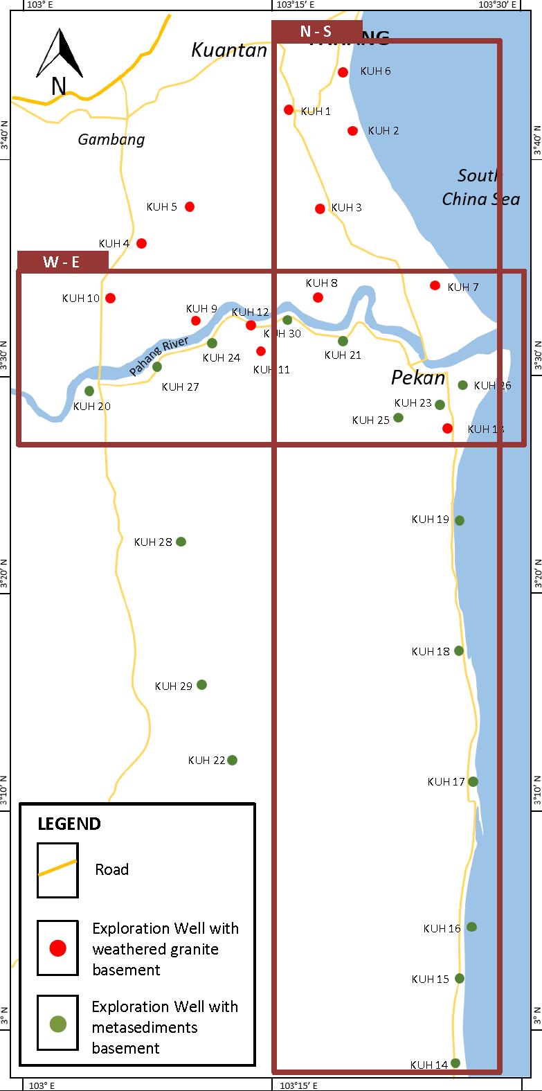 The reconstruction of 3D geo-lithological model of Pekan, Pahang METHODOLOGY Data Set For this study, only the lithology information of the wells is made available.