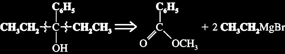 Using Ester Two fragments at carbon with alcohol group are possible because