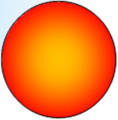 The outer surface of the star expands and cools, giving it a reddish