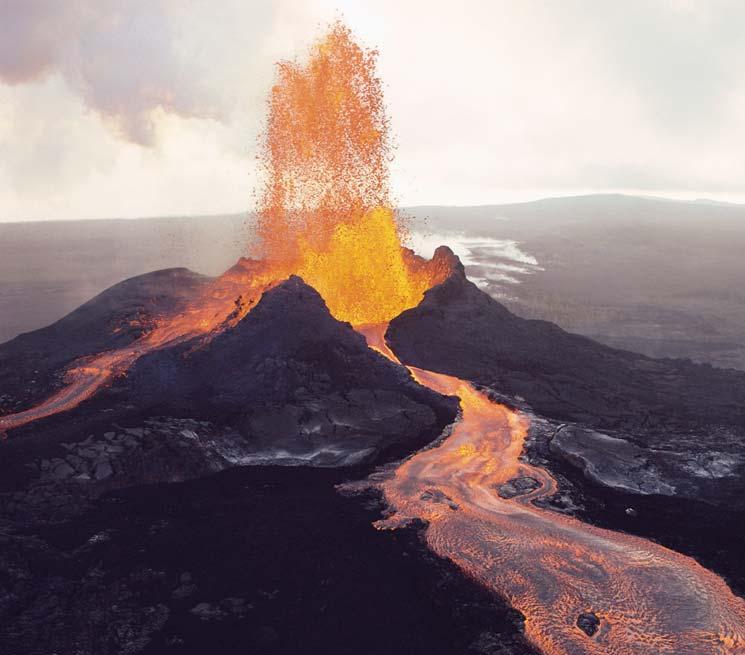 Volcanoes Volcanoes are vents in Earth s surface where molten rock from below the surface can rise up and spill over (Figure 5). Volcanoes are particularly dangerous because they are unpredictable.