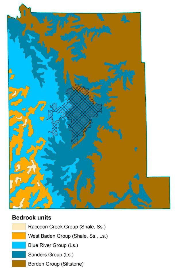 Bedrock geology of Monroe County Elevation of the