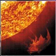 And huge streams of gas, called flares, explode from the surface. Sunspots and flares can happen at any time, but they are more common when the sun is active.