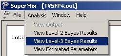Level-3 Bayes results Similarly, the level-3 Bayes results can be viewed by clicking on the Analysis, View Level-3 Bayes